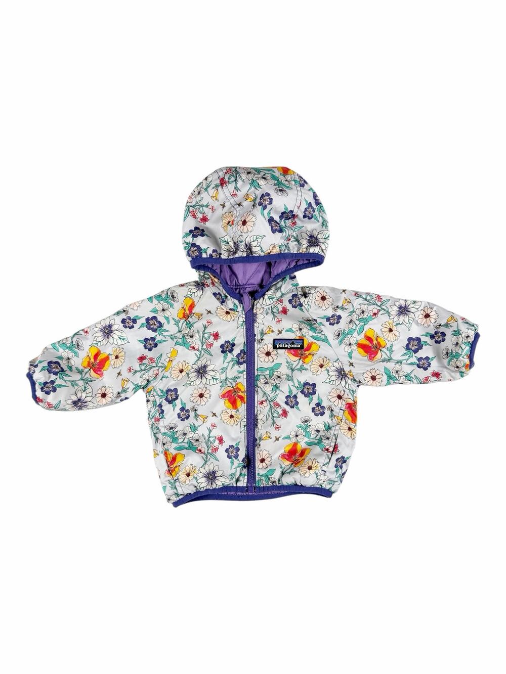 Patagonia Baby Reversible Puff-Ball Jacket Floral Purple 3-6 Months
